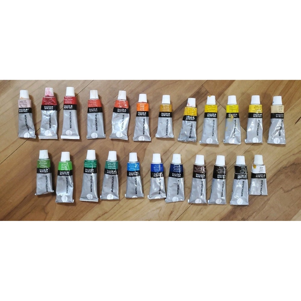 Lot of 23 12ml Watercolor Paints Daler Rowney Art Supplies USED
